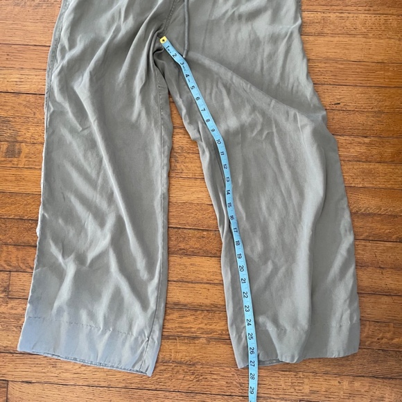 Quince Vintage Wash Tencel Wide Leg Drawstring Pants in Olive Green Sz Medium - Picture 7 of 8